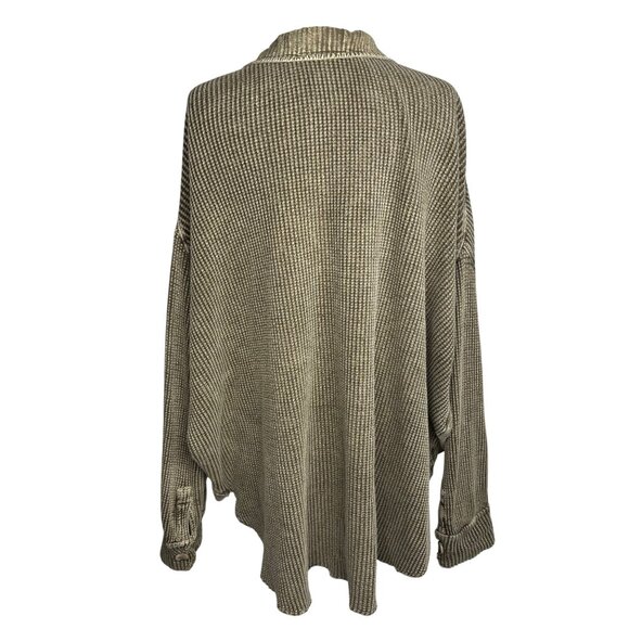 Free People FP One Scout Dip Dye Jacket Button-Front Olive Green 100% Cotton SzS - Picture 9 of 13